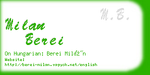 milan berei business card